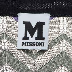Pre Owned M Missoni Multicolor Patterned Lurex Knit Pants & Cardigan Set M