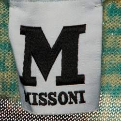 Pre Owned M Missoni Multicolor Printed Knit Oversized Collar Midi Dress L