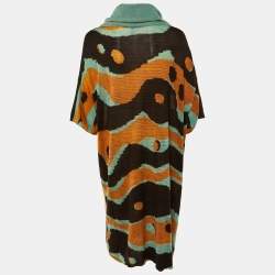 Pre Owned M Missoni Multicolor Printed Knit Oversized Collar Midi Dress L