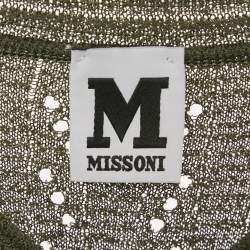 مملوكة مسبقًا M Missoni Olive Green Cotton Knit Sleeveless Mini Dress S