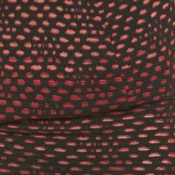 Pre Owned M Missoni Black/Red Patterned Knit Flared Mini Dress S