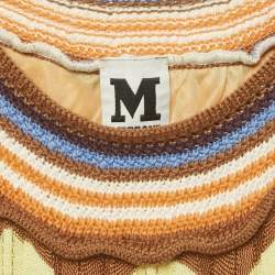 Pre Owned M Missoni Multicolor Zig Zag Rib knit Maxi Dress M 