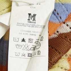 Pre Owned M Missoni Multicolor Zig Zag Rib knit Maxi Dress M 