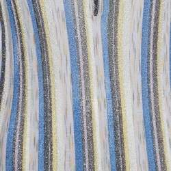 Pre Owned M Missoni Patterned Lurex Knit Long Sleeve Maxi Dress S