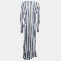 Pre Owned M Missoni Patterned Lurex Knit Long Sleeve Maxi Dress S