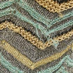 Pre Owned M Missoni Grey Zig Zag Lurex Knit Short Dress S