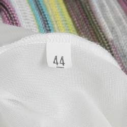 Pre Owned M Missoni Multicolor Stripe Cotton Blend Knit Short Sleeveless Dress M