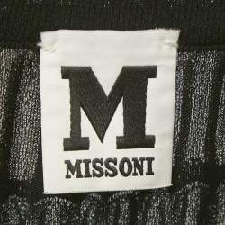 Pre Owned M Missoni Blue/Multicolor Patterned Knit Maxi Skirt S