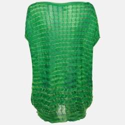 Pre Owned M Missoni Green Striped Zig Zag Knit Jumper M