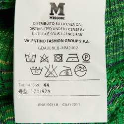 Pre Owned M Missoni Green Striped Zig Zag Knit Jumper M