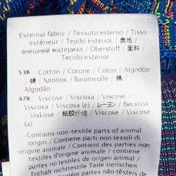 Pre Owned M Missoni Blue Zig Zag Knit Button Front Cardigan M