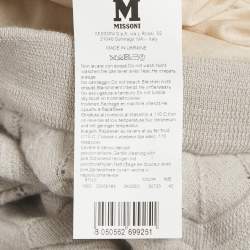 Pre Owned M Missoni Grey Zig Zag Wool Knit Flared Pants M