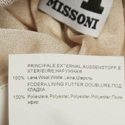 Pre Owned M Missoni Grey Zig Zag Wool Knit Flared Pants M