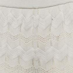 Pre Owned M Missoni Grey Zig Zag Wool Knit Flared Pants M