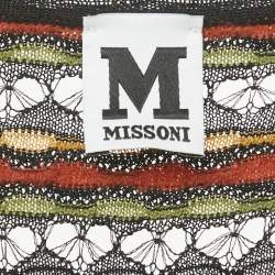 Pre Owned M Missoni Black/Multicolor Patterned Knit Maxi Dress L