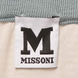 Pre Owned M Missoni Mint Green Wool Blend Patterned Knit Mini Skirt S