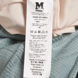 Pre Owned M Missoni Mint Green Wool Blend Patterned Knit Mini Skirt S