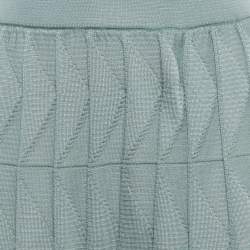 Pre Owned M Missoni Mint Green Wool Blend Patterned Knit Mini Skirt S