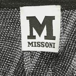 Pre Owned M Missoni Black Jacquard Lurex Knit Sleeveless Jumpsuit S