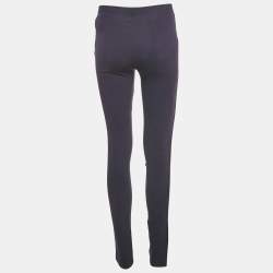 Pre Owned M Missoni Navy Blue Jersey Stretchable Waist Slim Fit Trousers M