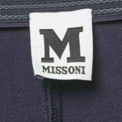 Pre Owned M Missoni Navy Blue Jersey Stretchable Waist Slim Fit Trousers M