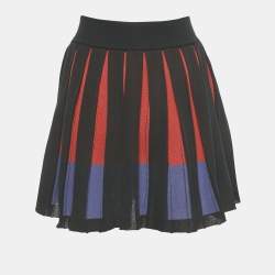 Pre Owned M Missoni Multicolor Knit Pleated Mini Skirt M