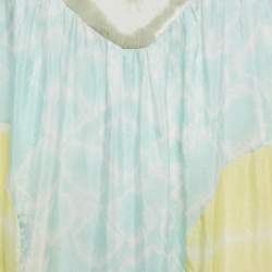 Pre Owned M Missoni Multicolor Tie-Dye Printed Silk Sleeveless Maxi Dress S