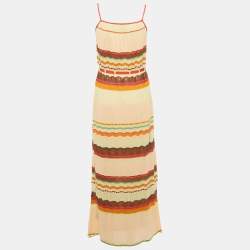 Pre Owned M Missoni Multicolor Pattered Knit Maxi Dress M