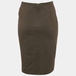 Pre Owned M Missoni Brown Jersey Pencil Skirt M