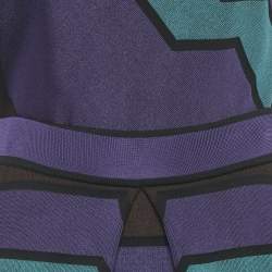 Pre Owned M Missoni Purple Knit Patterned Top & Skirt Set M