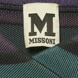 Pre Owned M Missoni Purple Knit Patterned Top & Skirt Set M
