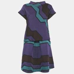 Pre Owned M Missoni Purple Knit Patterned Top & Skirt Set M