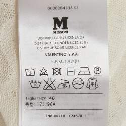 Pre Owned M Missoni White Patterned Knit Round Neck Top L