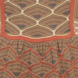 Pre Owned M Missoni Brown Patterned Knit Mini Dress M