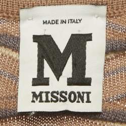 Pre Owned M Missoni Brown Patterned Knit Mini Dress M