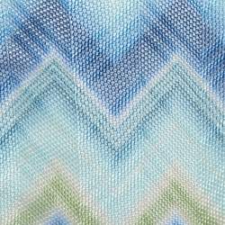 Pre Owned M Missoni Blue /Green Faded Stripe Synthetic Triangle Bikini Set S