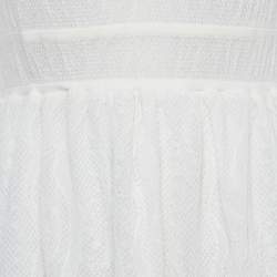 Pre Owned M Missoni White Lace Knit Halter Neck Maxi Dress L