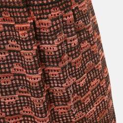 Pre Owned M Missoni Black/Pink Patterned Lurex Knit Neck Tie Detail Maxi Dress M
