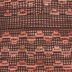 Pre Owned M Missoni Black/Pink Patterned Lurex Knit Neck Tie Detail Maxi Dress M