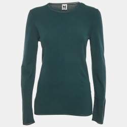 Pre Owned M Missoni Teal Blue Stretch Knit Crewneck Sweatshirt L