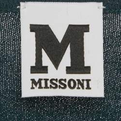 Pre Owned M Missoni Teal Blue Stretch Knit Crewneck Sweatshirt M
