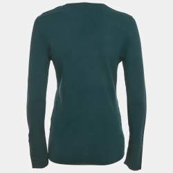 Pre Owned M Missoni Teal Blue Stretch Knit Crewneck Sweatshirt M