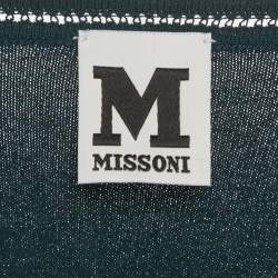 Pre Owned M Missoni Teal Blue Stretch Knit Crewneck Sweatshirt S