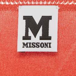 Pre Owned M Missoni Orange Stretch Knit Crewneck Sweatshirt L