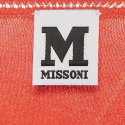 Pre Owned M Missoni Orange Stretch Knit Crewneck Sweatshirt S
