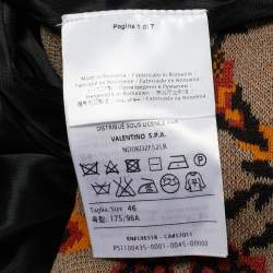 Pre Owned M Missoni Brown Floral Cotton Knit Midi Dress L
