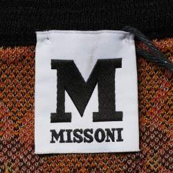 Pre Owned M Missoni Brown Floral Cotton Knit Midi Dress L