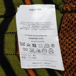 Pre Owned M Missoni Multicolor Pattern Ruffle Detail Midi Dress L