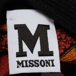 Pre Owned M Missoni Multicolor Pattern Ruffle Detail Midi Dress L