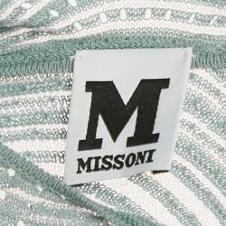 مملوكة مسبقًا M Missoni Blue Patterned Lurex Knit Short Dress M 